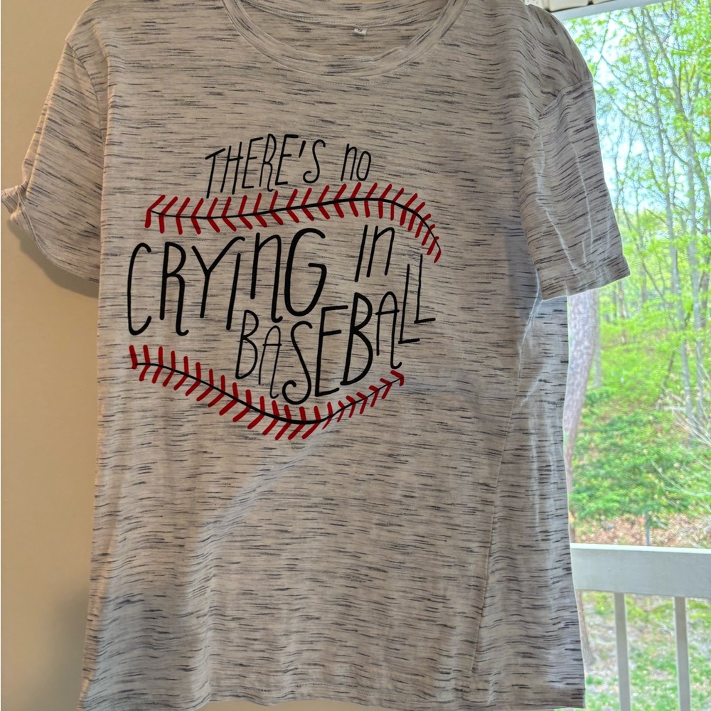 Gray Baseball Themed Women’s T-Shirt